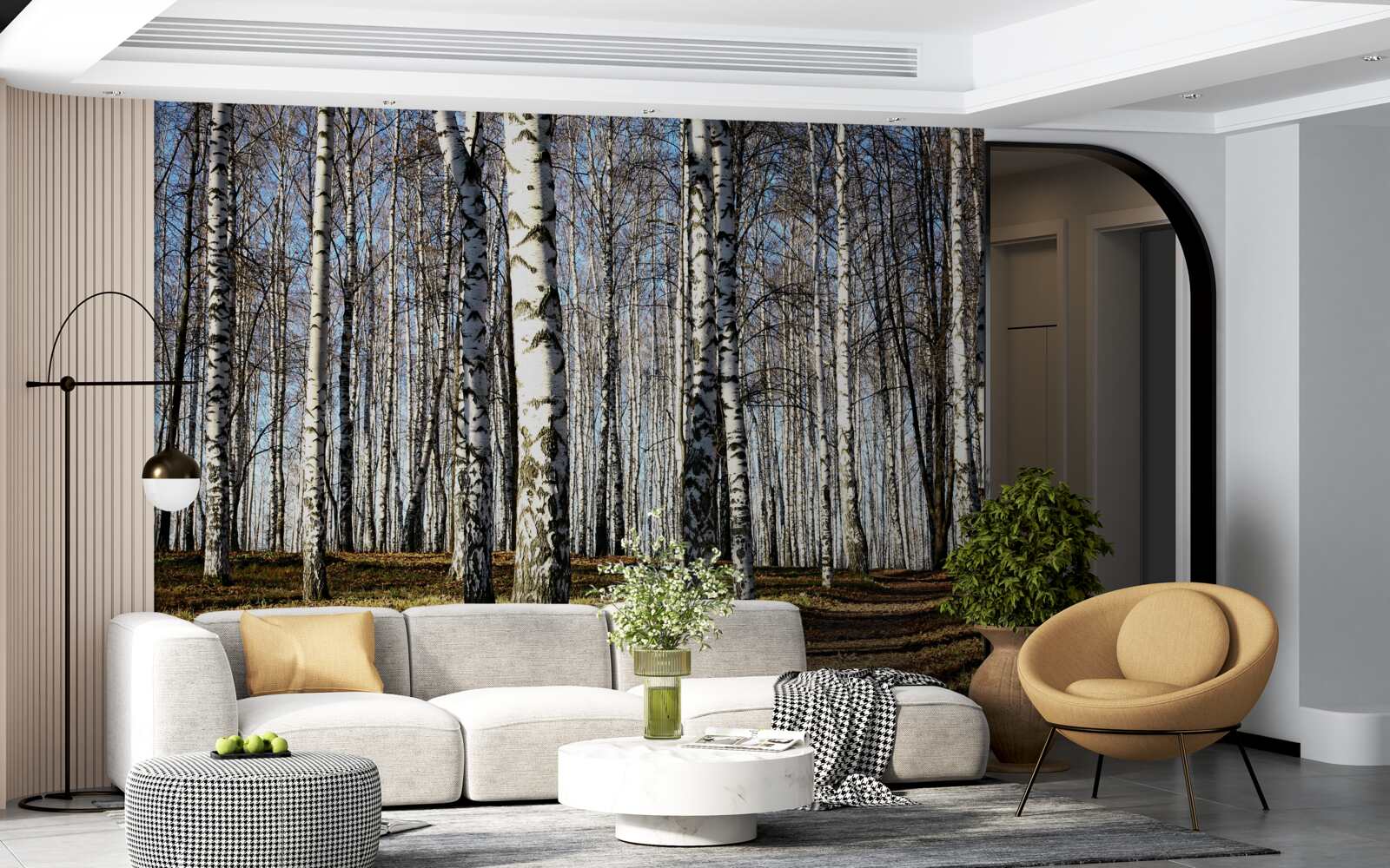 Papier peint les feuilles sont tombées des arbres