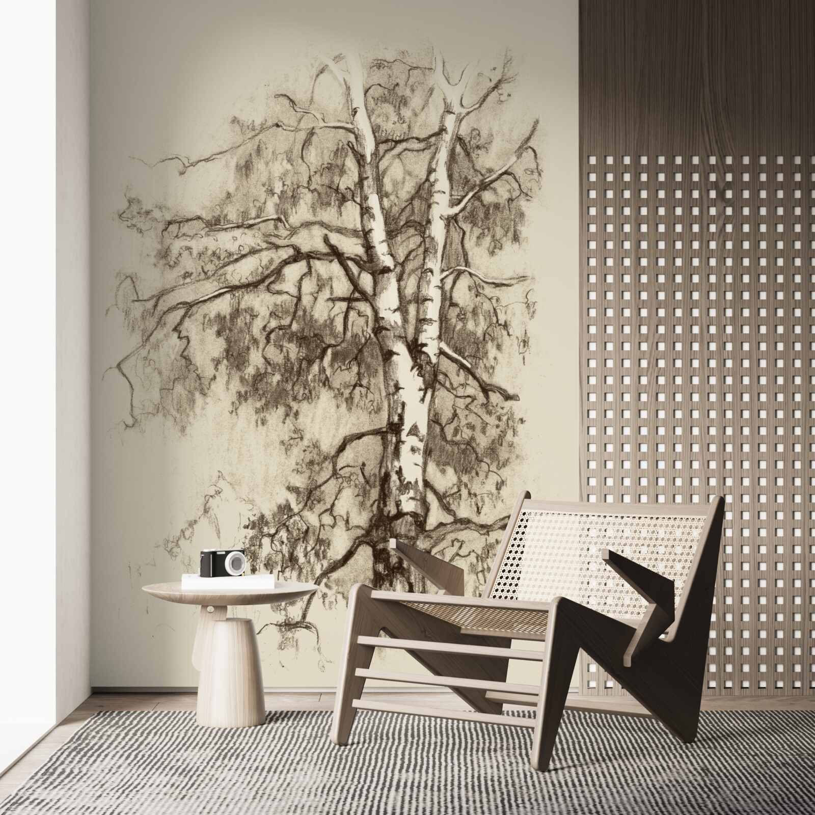 Papier peint le bouleau dans l'image