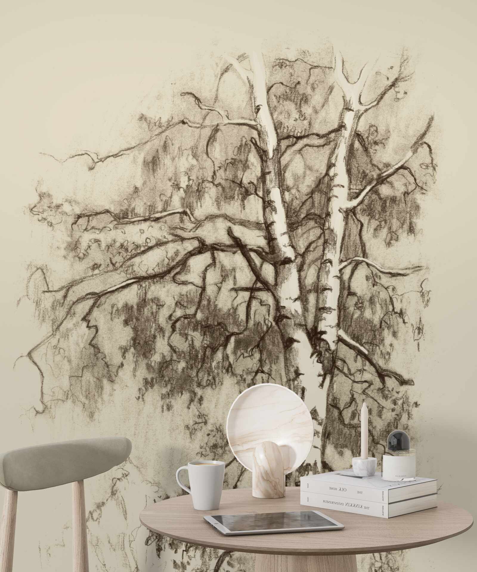 Papier peint le bouleau dans l'image