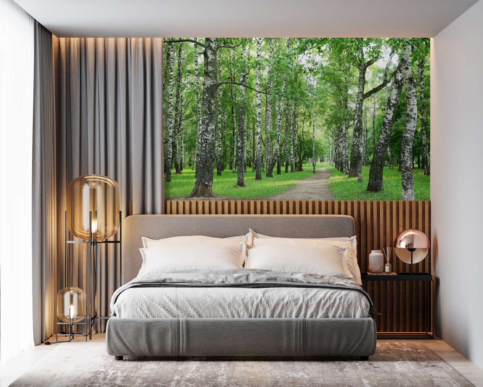 Papier peint chemin menant au bosquet