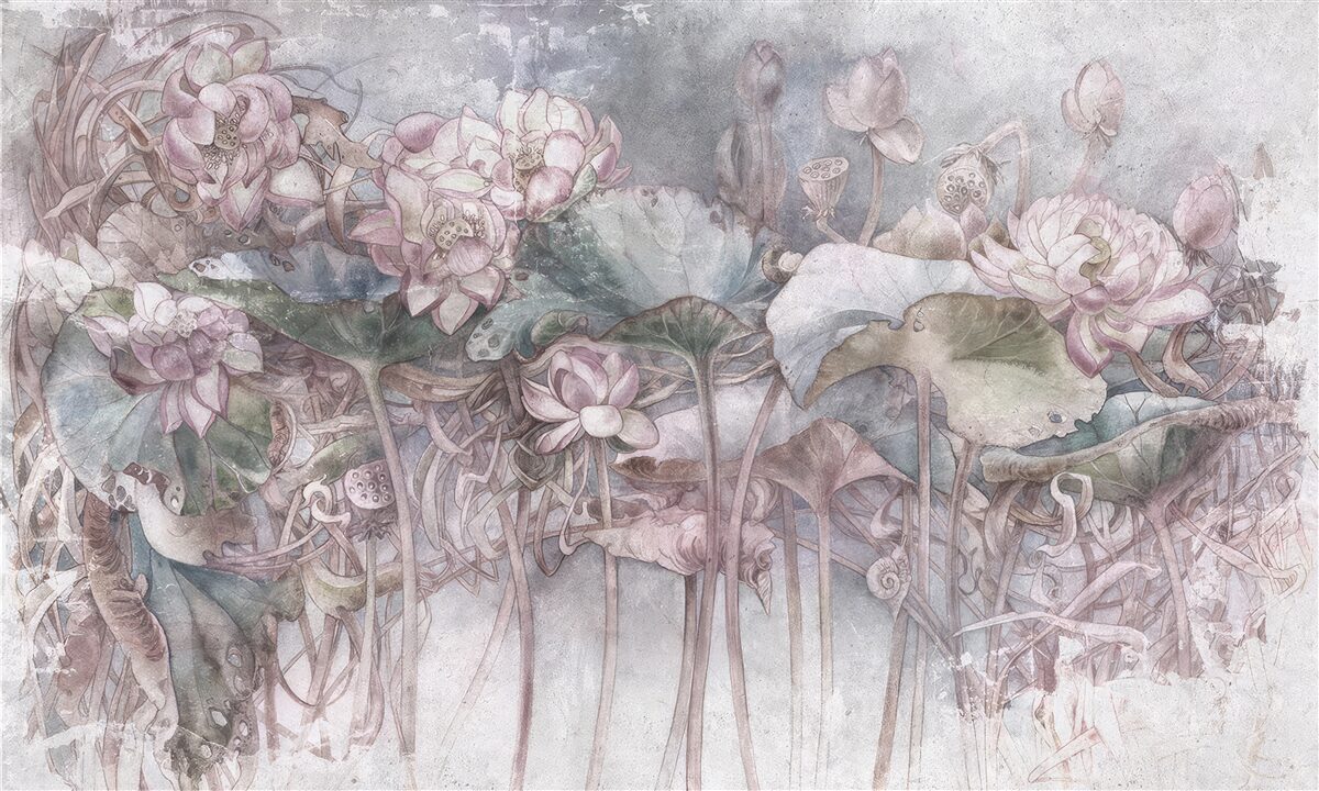 Papier peint plantes exotiques présentées