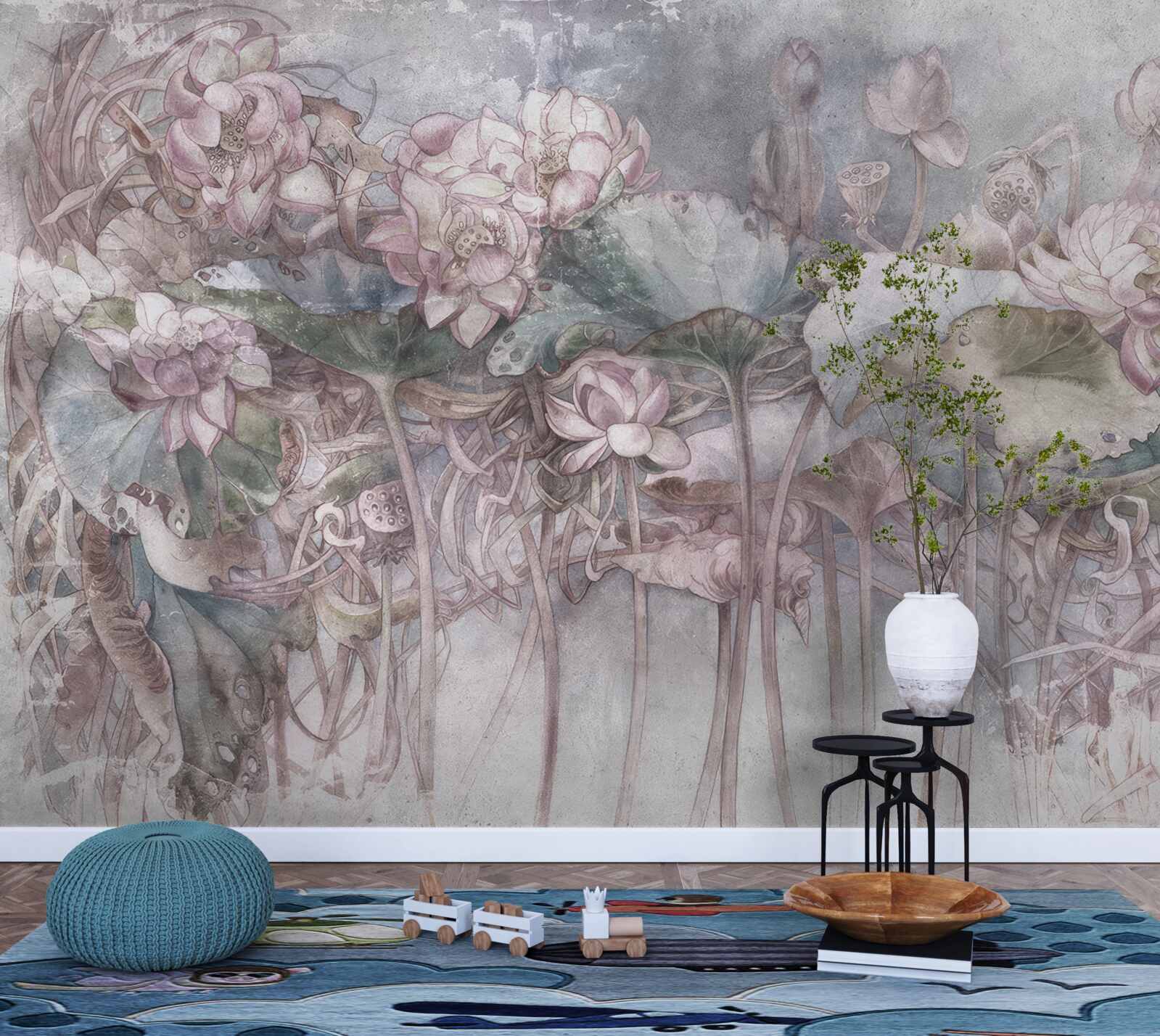 Papier peint plantes exotiques présentées