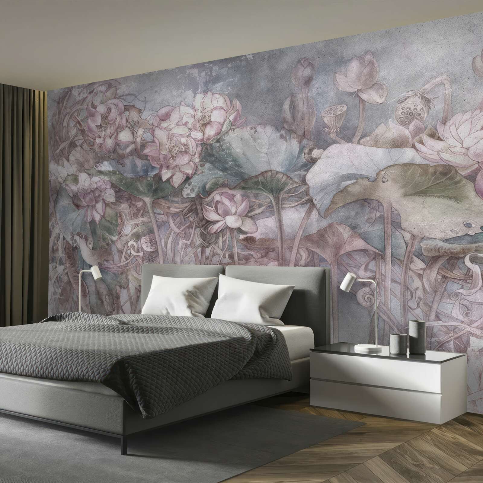 Papier peint plantes exotiques présentées