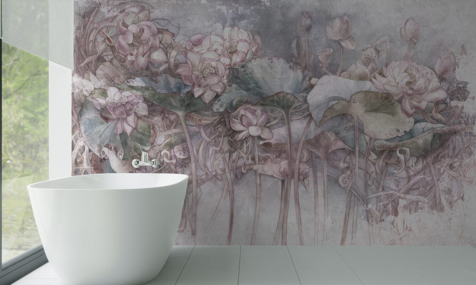 Papier peint plantes exotiques présentées