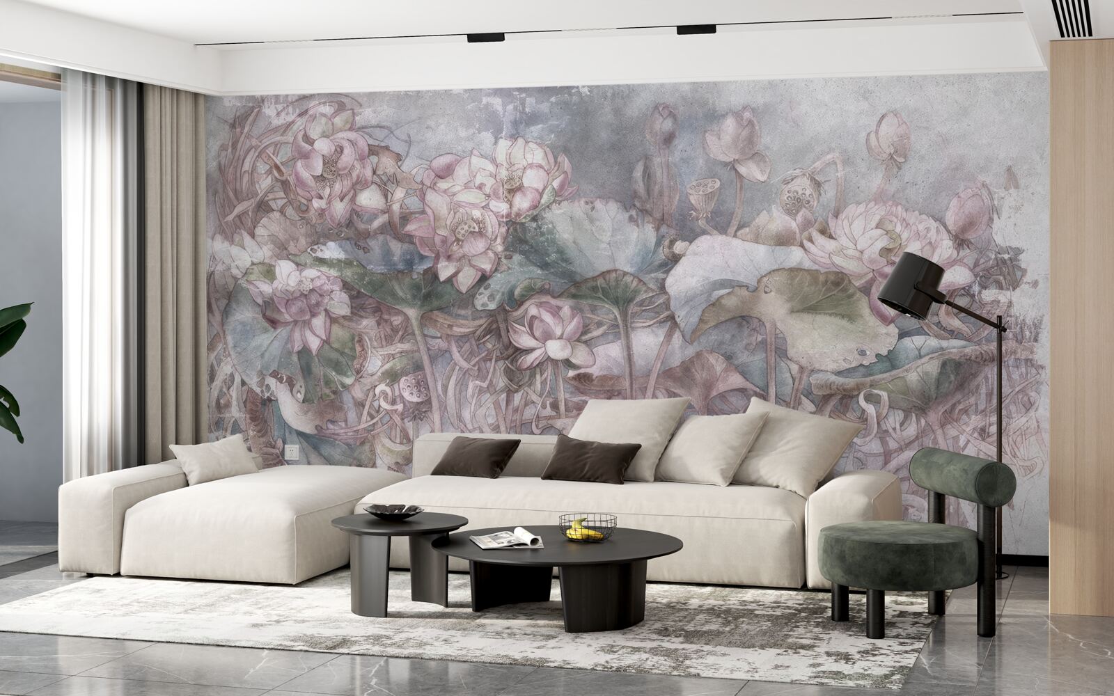 Papier peint plantes exotiques présentées