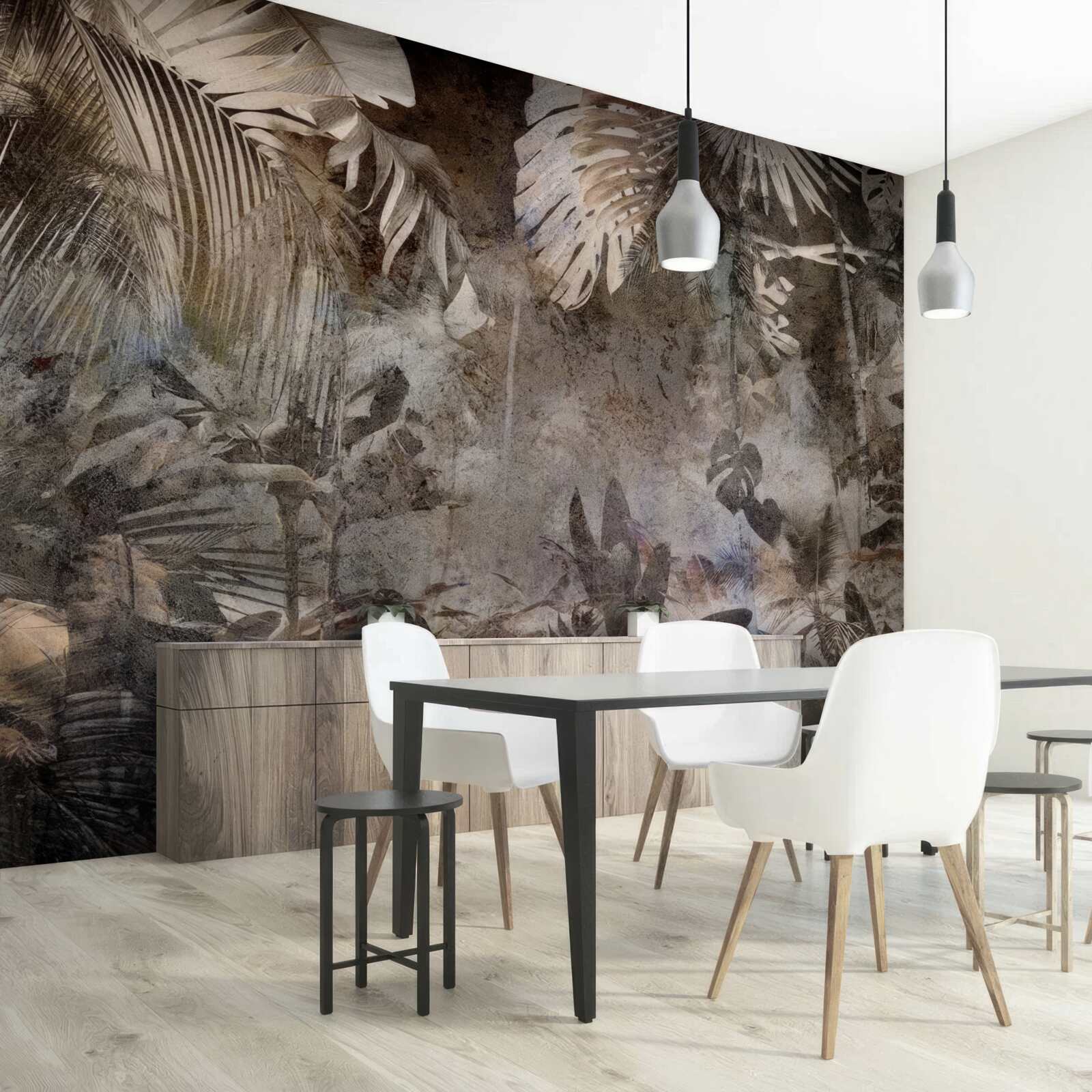 Papier peint fond de feuilles