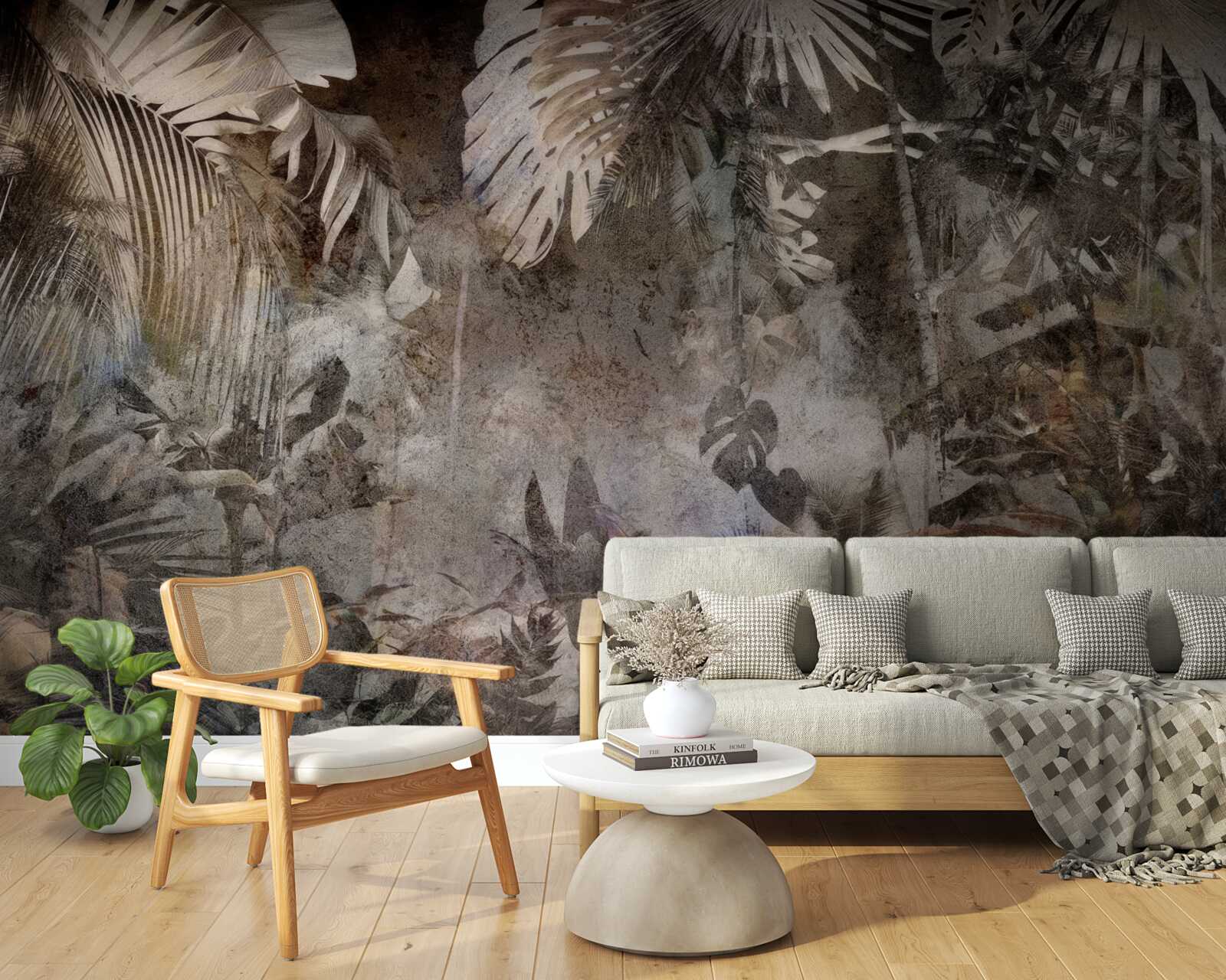 Papier peint fond de feuilles