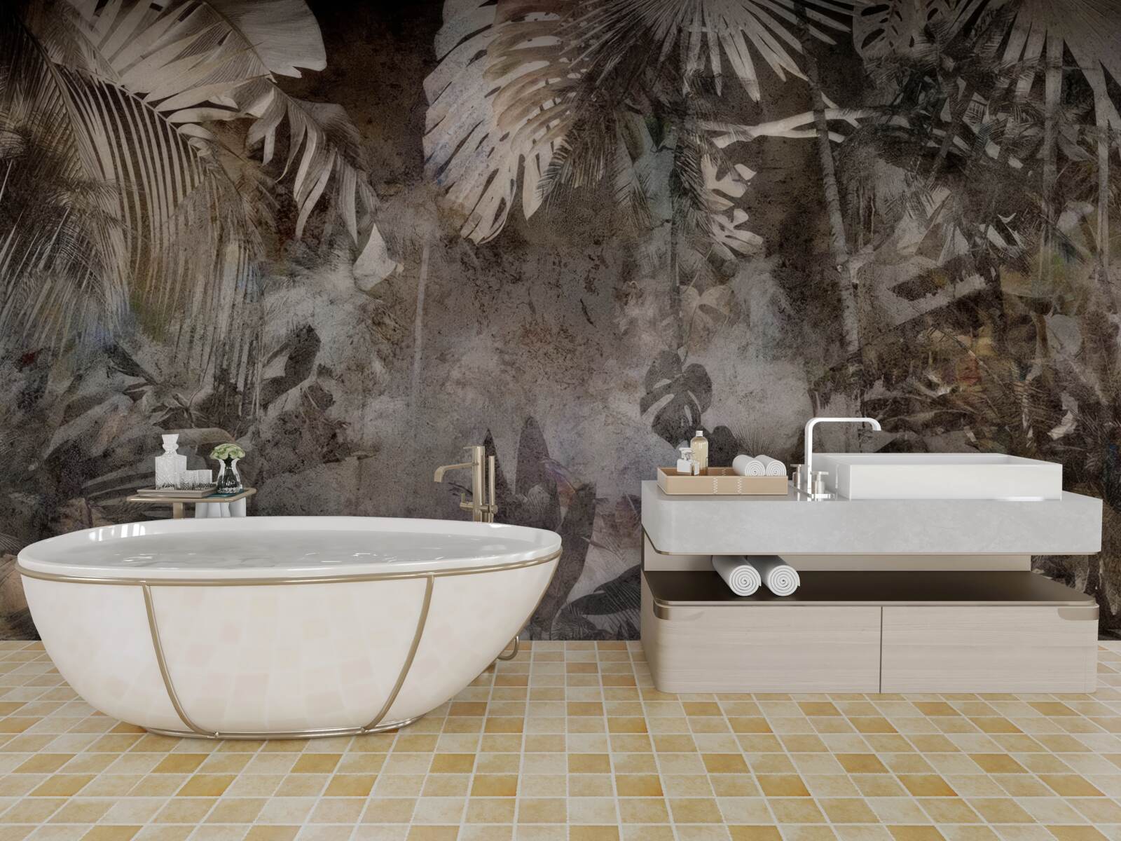 Papier peint fond de feuilles