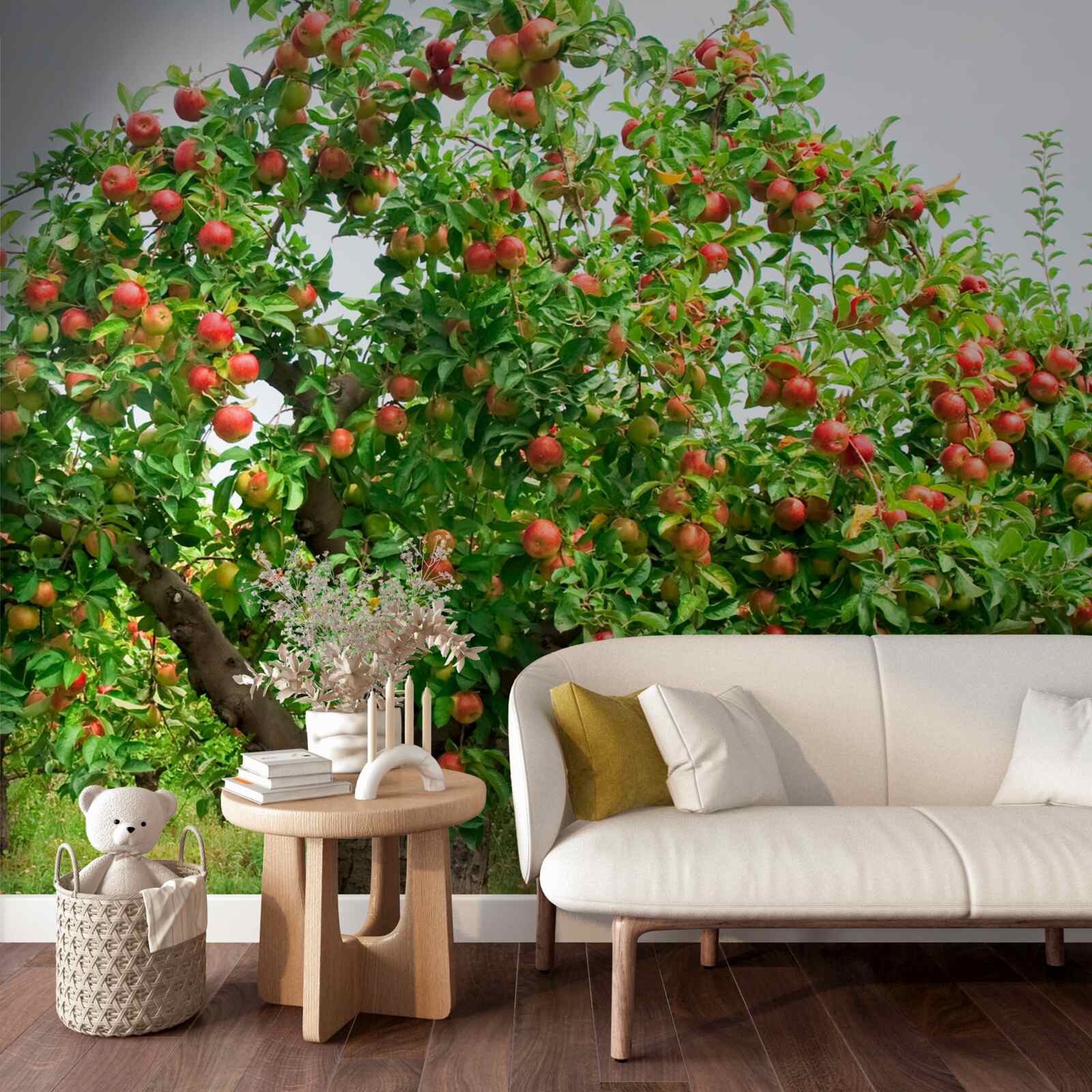 Papier peint pommier portant des fruits