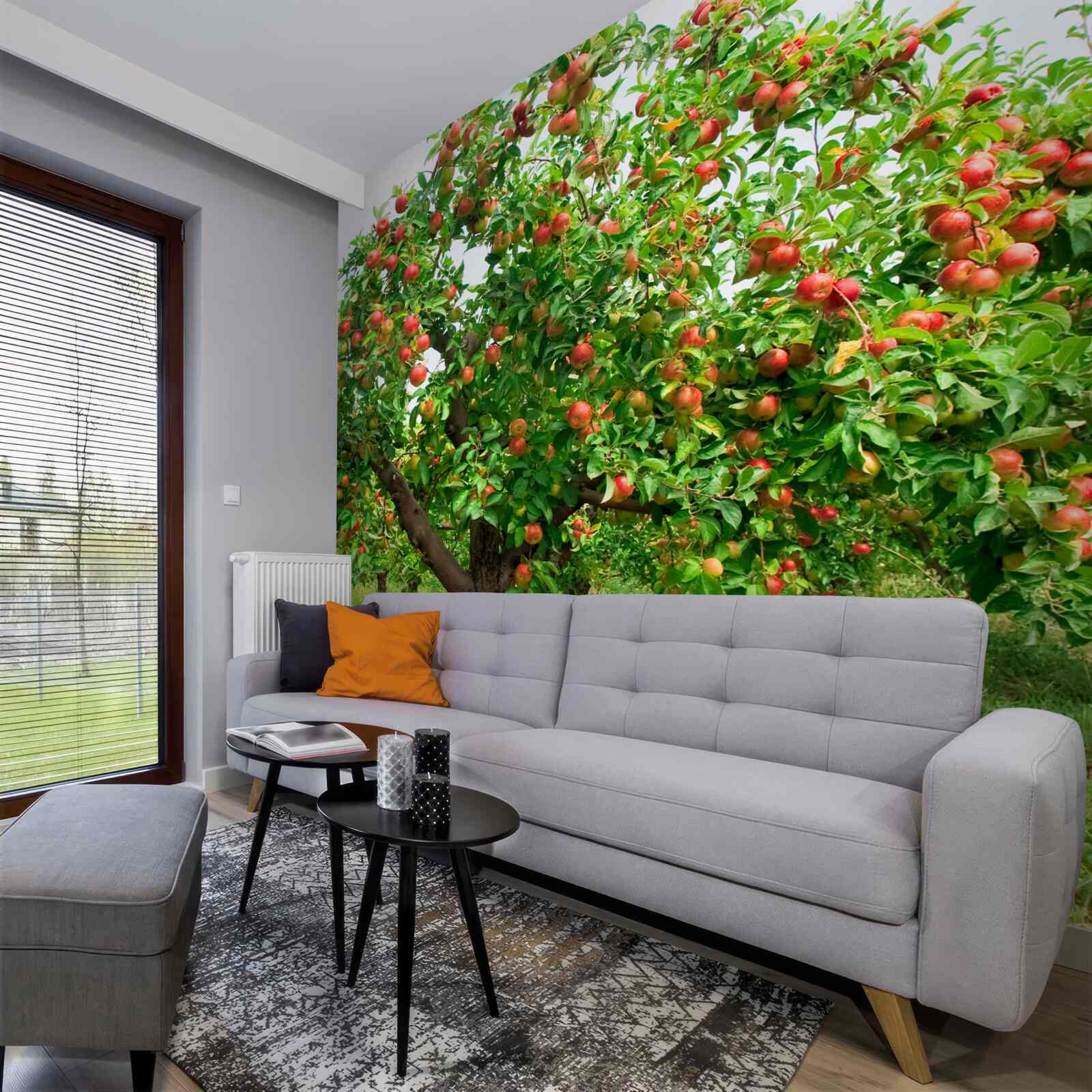 Papier peint pommier portant des fruits