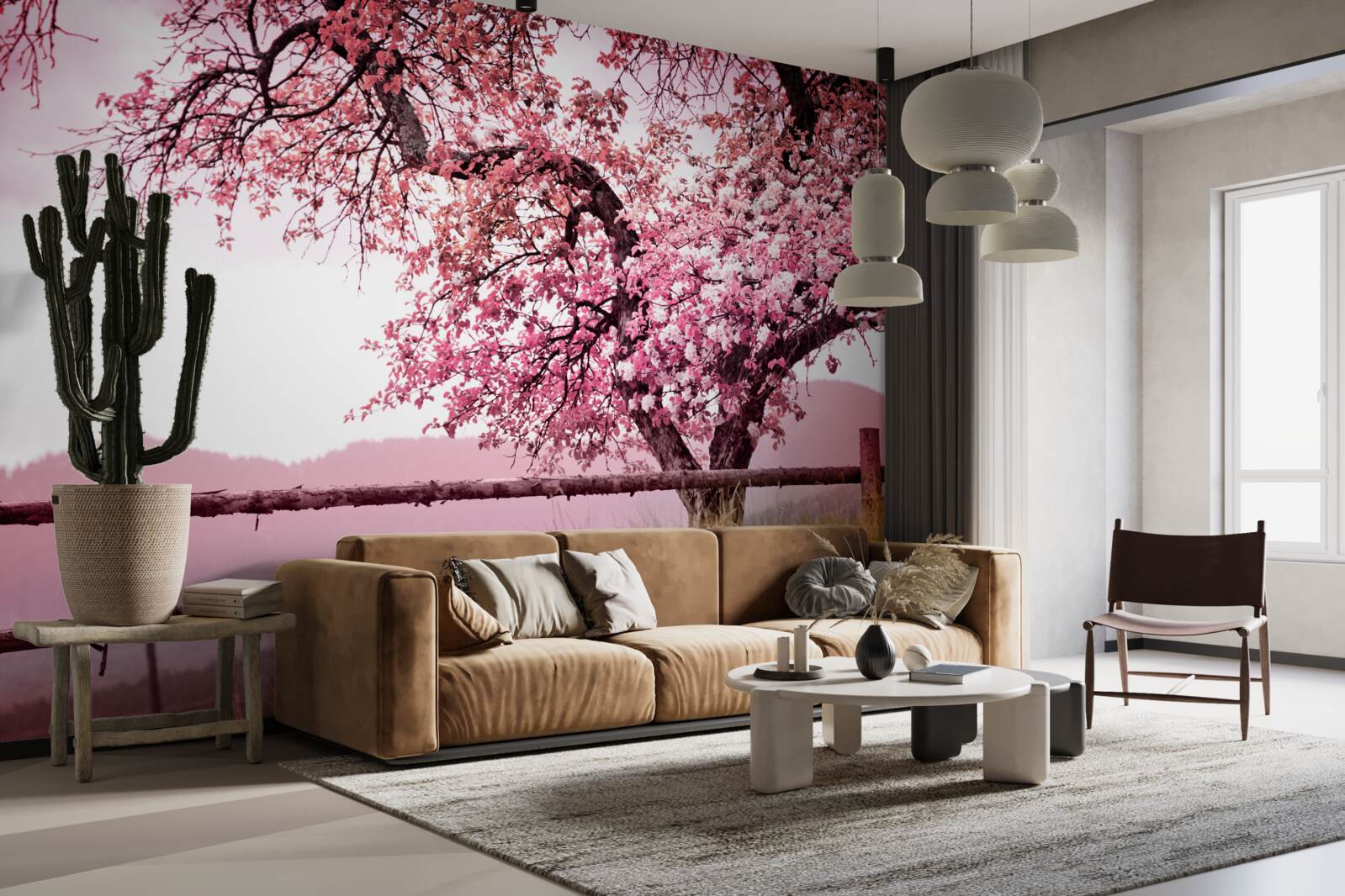 Papier peint arbre sakura en fleurs