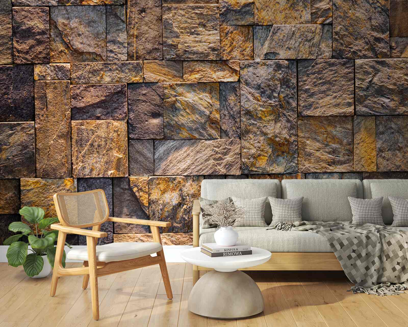 Papier peint des figures en forme de rectangles et de carrés de différentes tailles