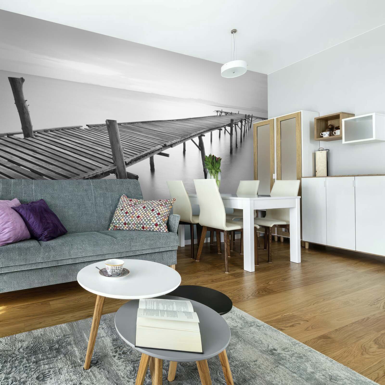 Papier peint long pont flottant