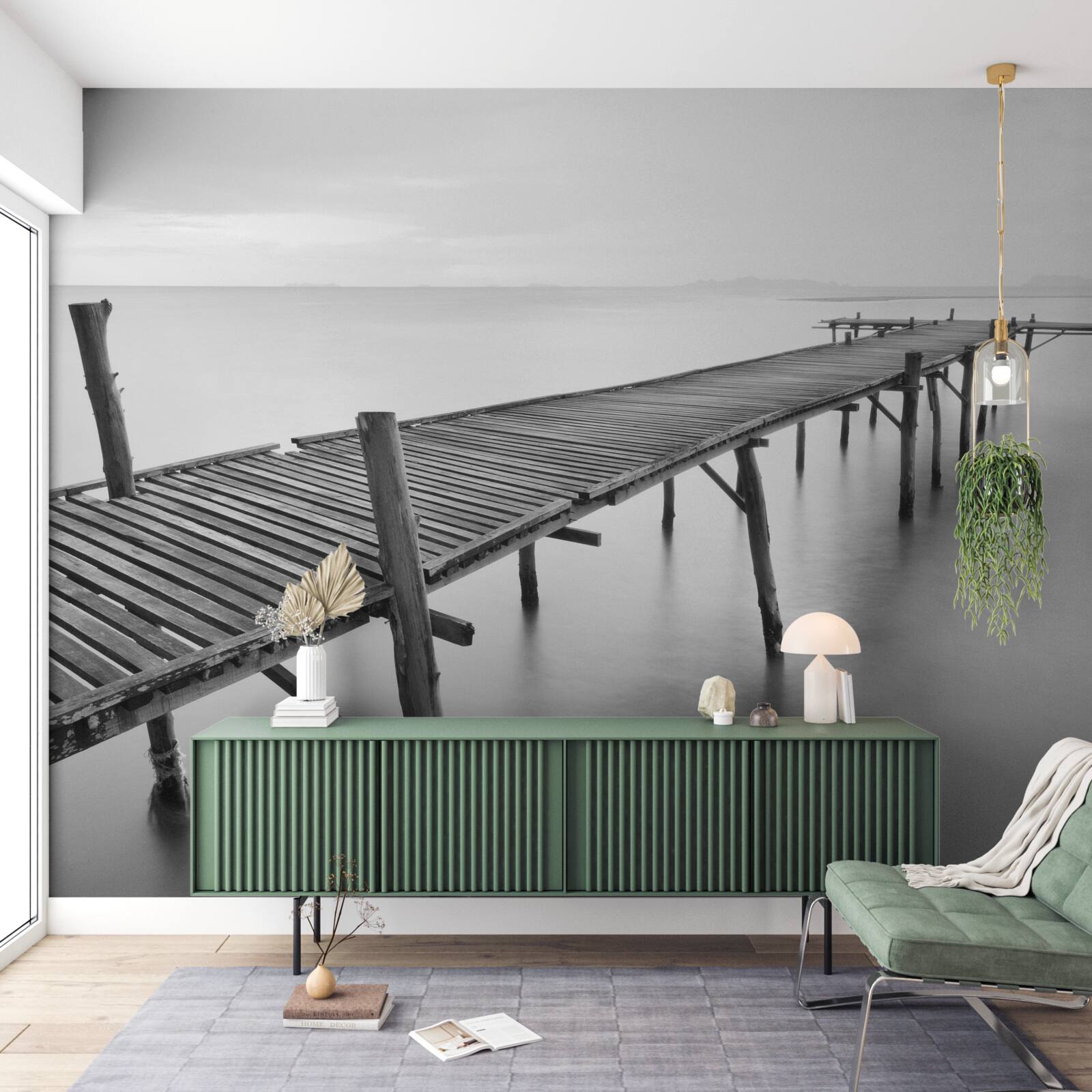 Papier peint long pont flottant