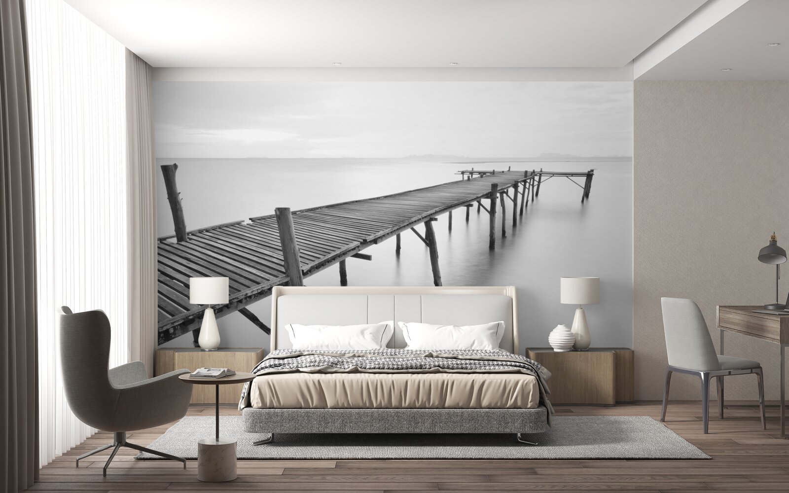 Papier peint long pont flottant