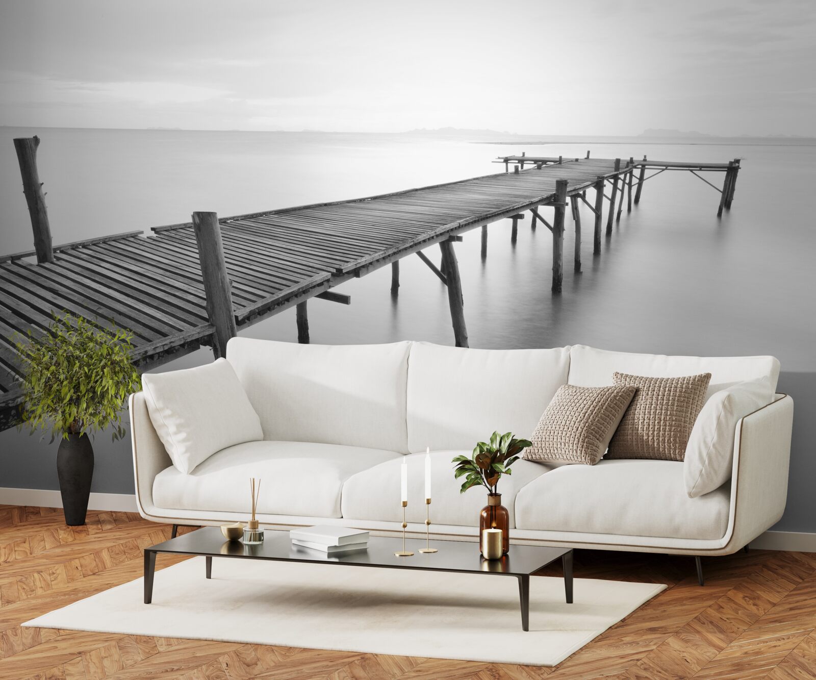 Papier peint long pont flottant