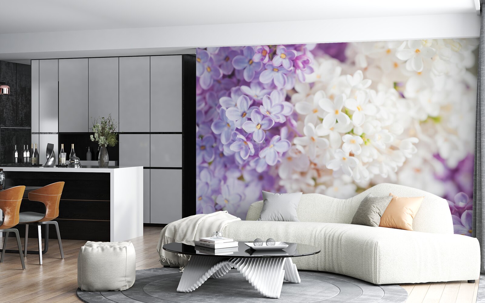 Papier peint lilas en fleurs au printemps