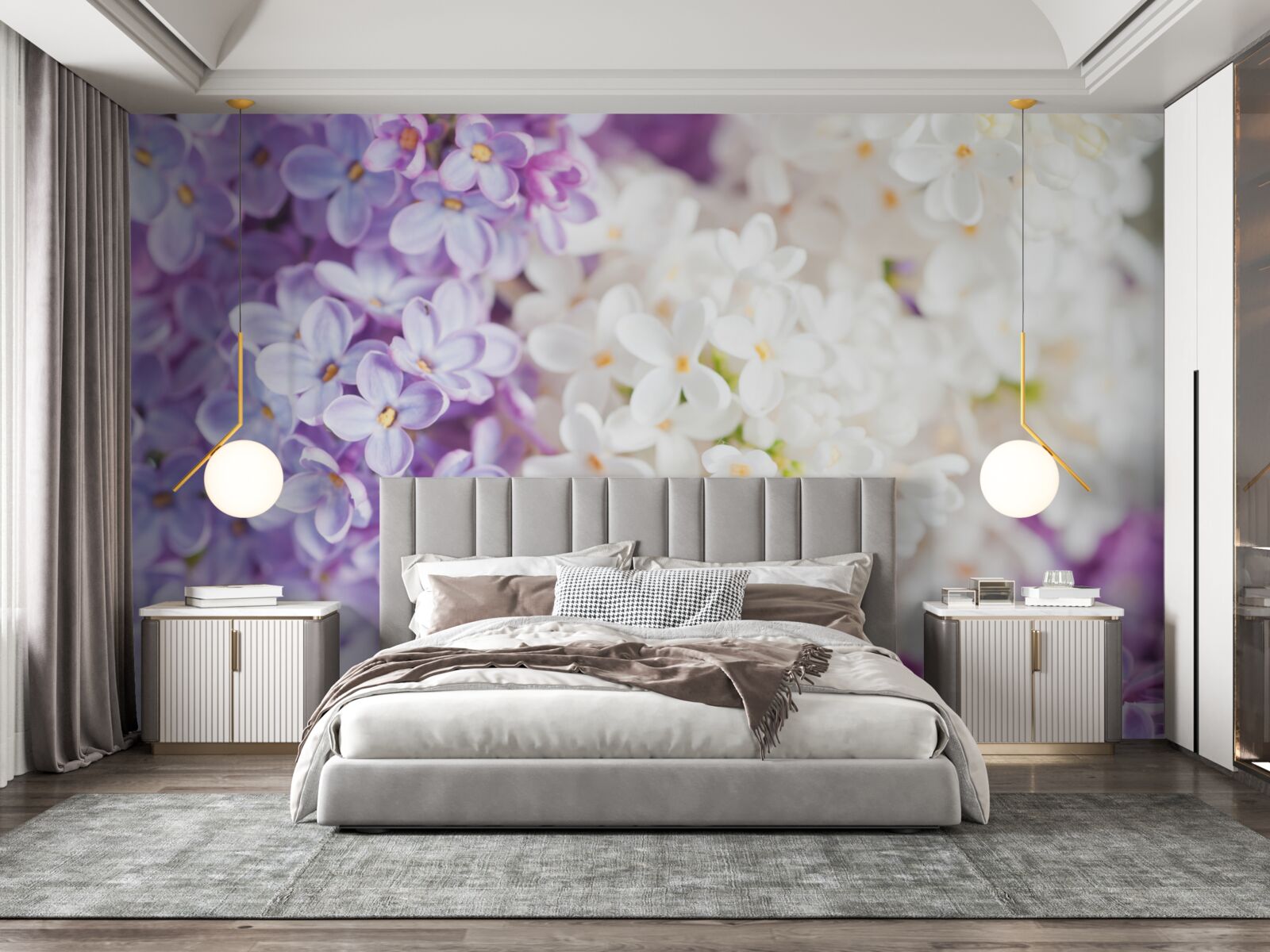 Papier peint lilas en fleurs au printemps