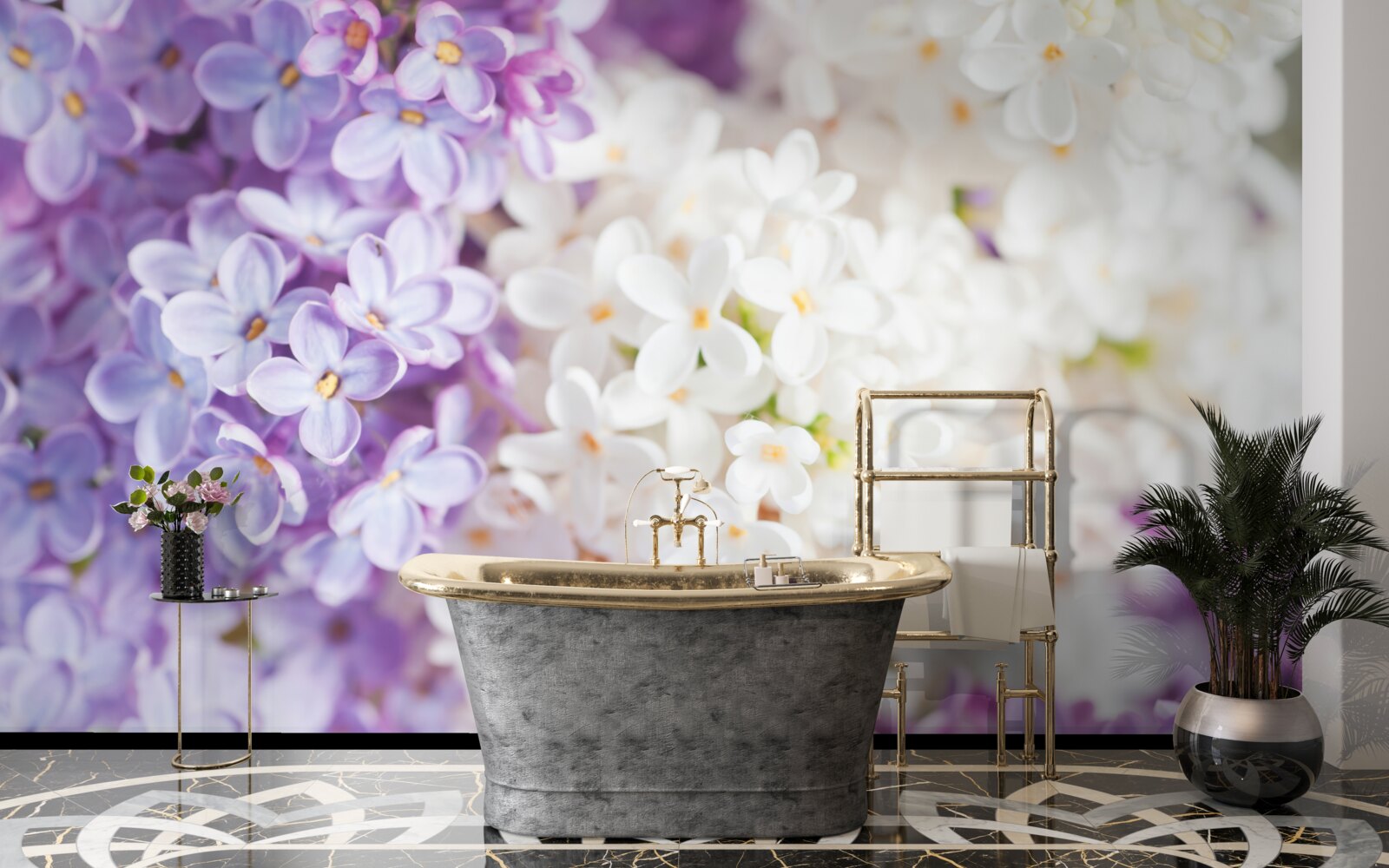 Papier peint lilas en fleurs au printemps