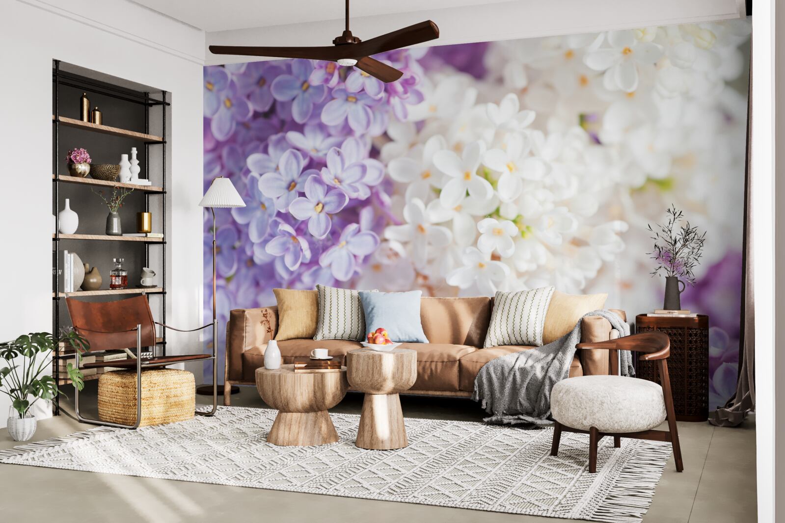 Papier peint lilas en fleurs au printemps