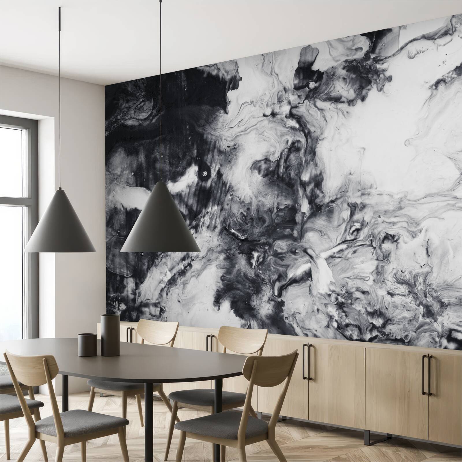 Papier peint nuances monochromes floues