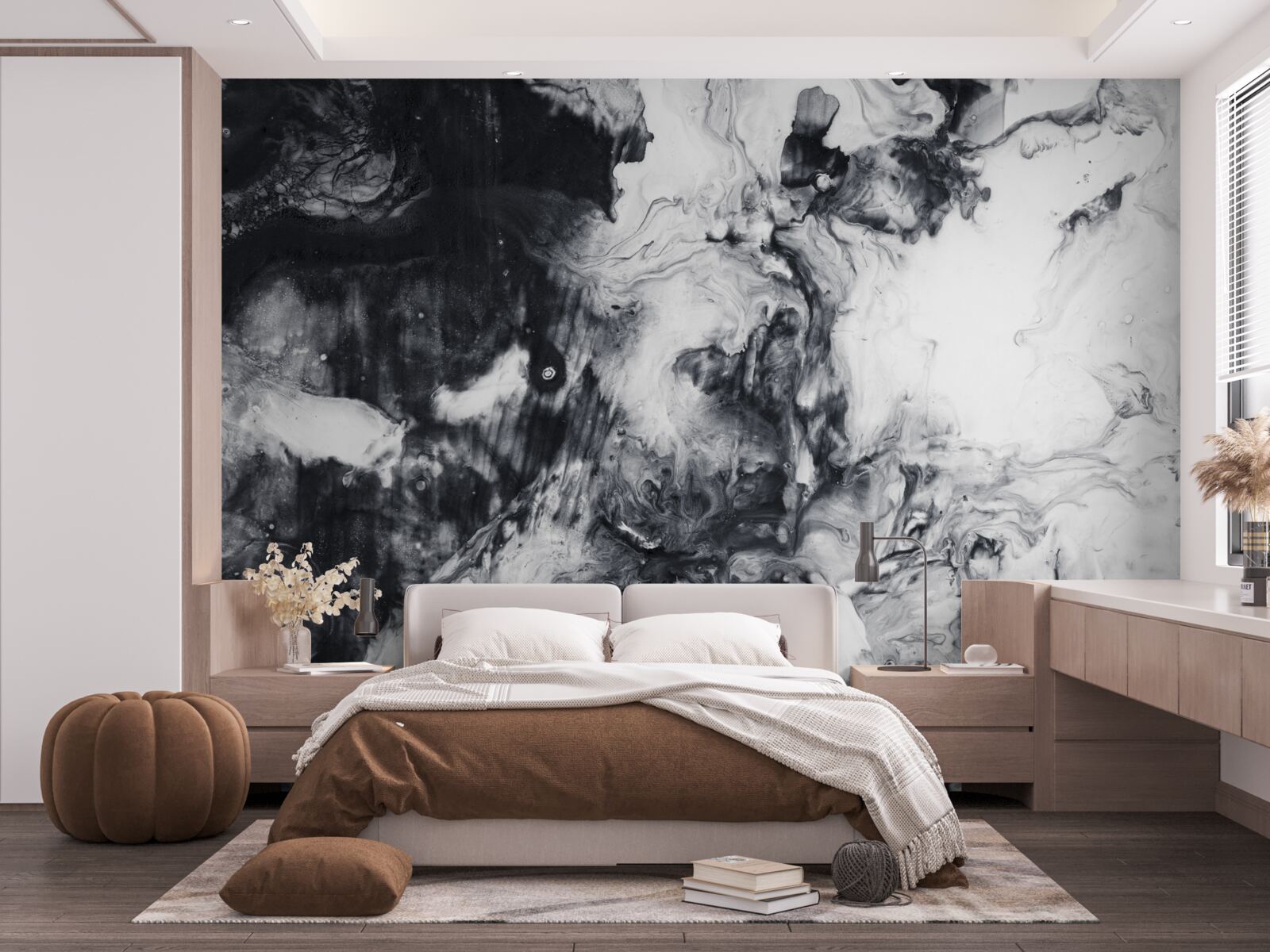 Papier peint nuances monochromes floues