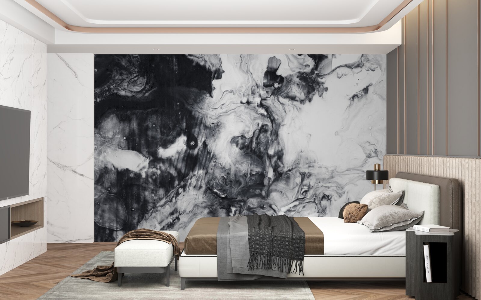 Papier peint nuances monochromes floues