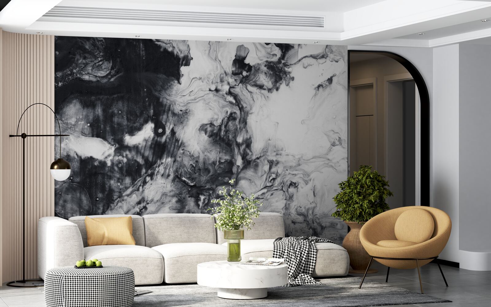 Papier peint nuances monochromes floues