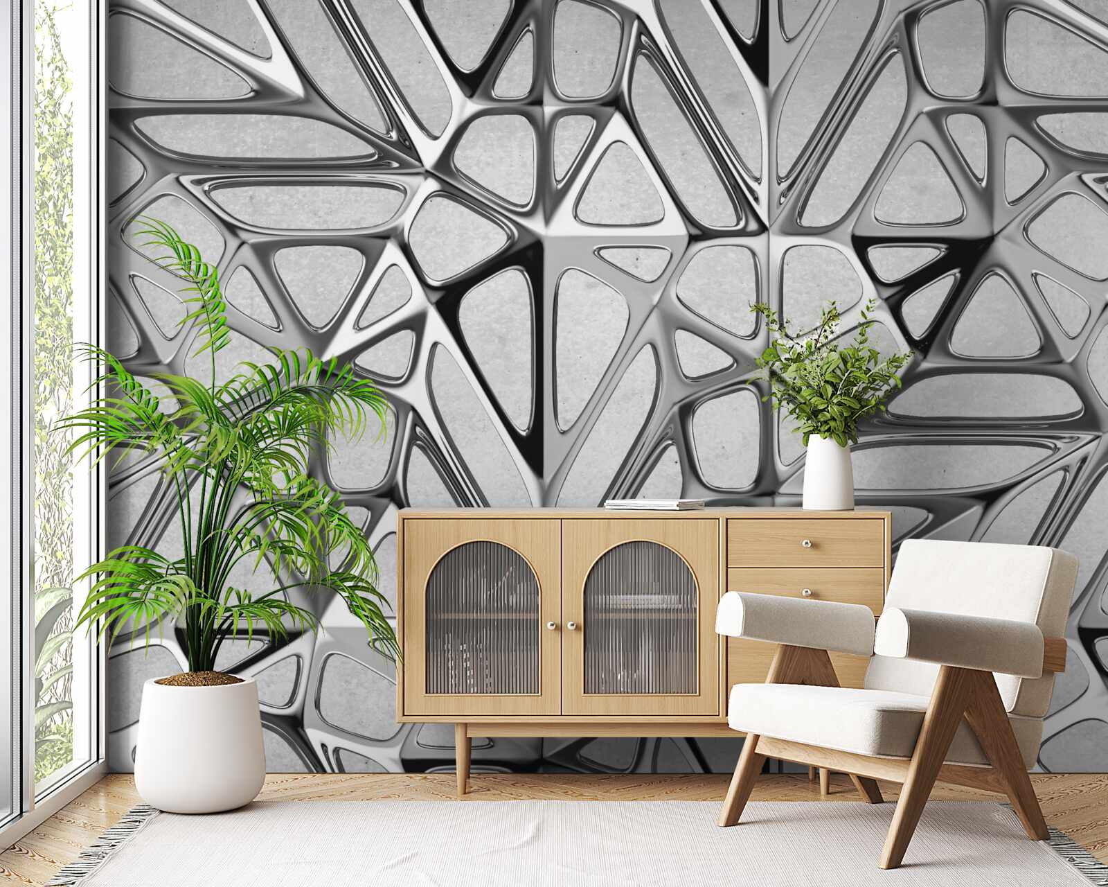 Papier peint gris métal abstrait