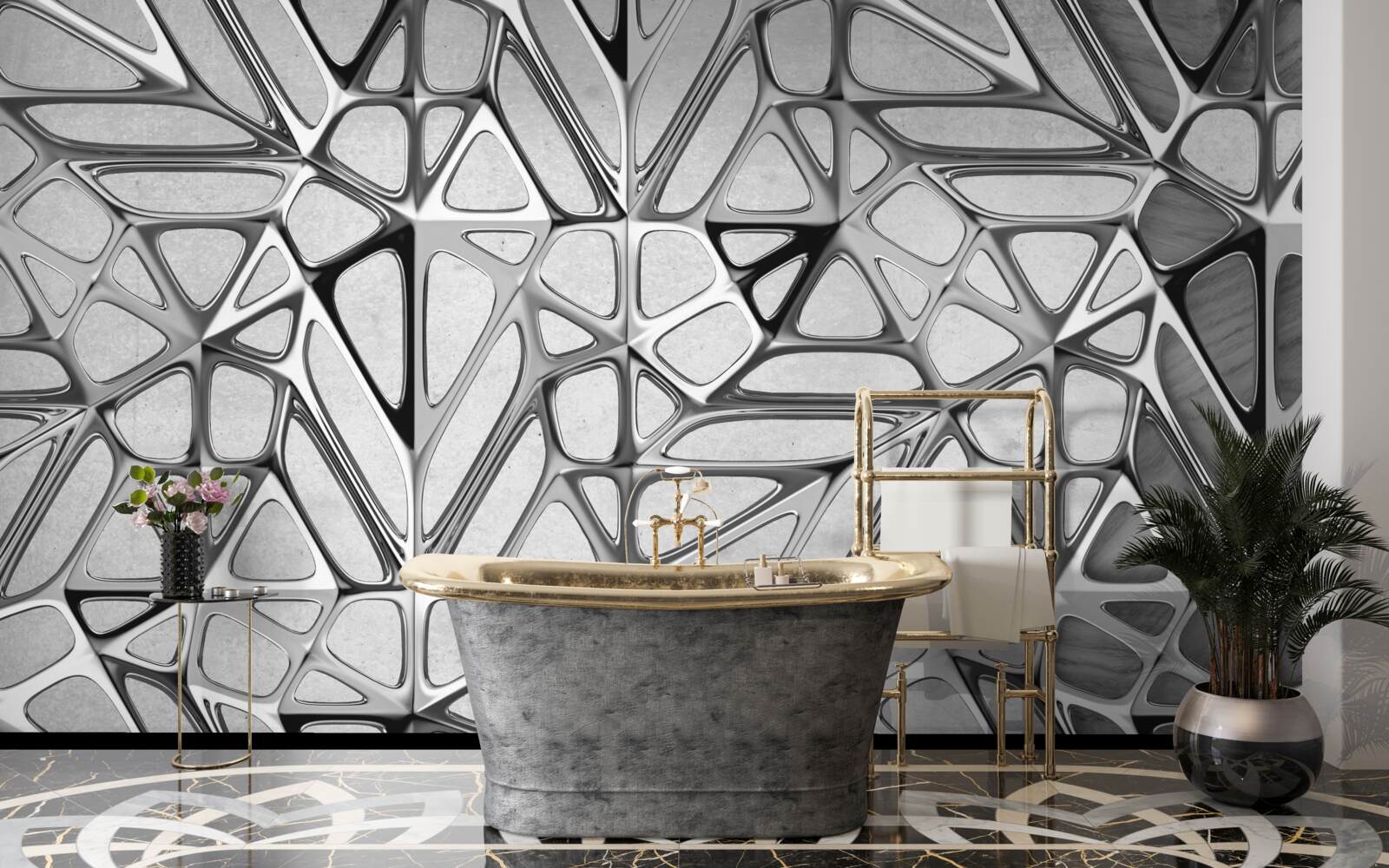 Papier peint gris métal abstrait