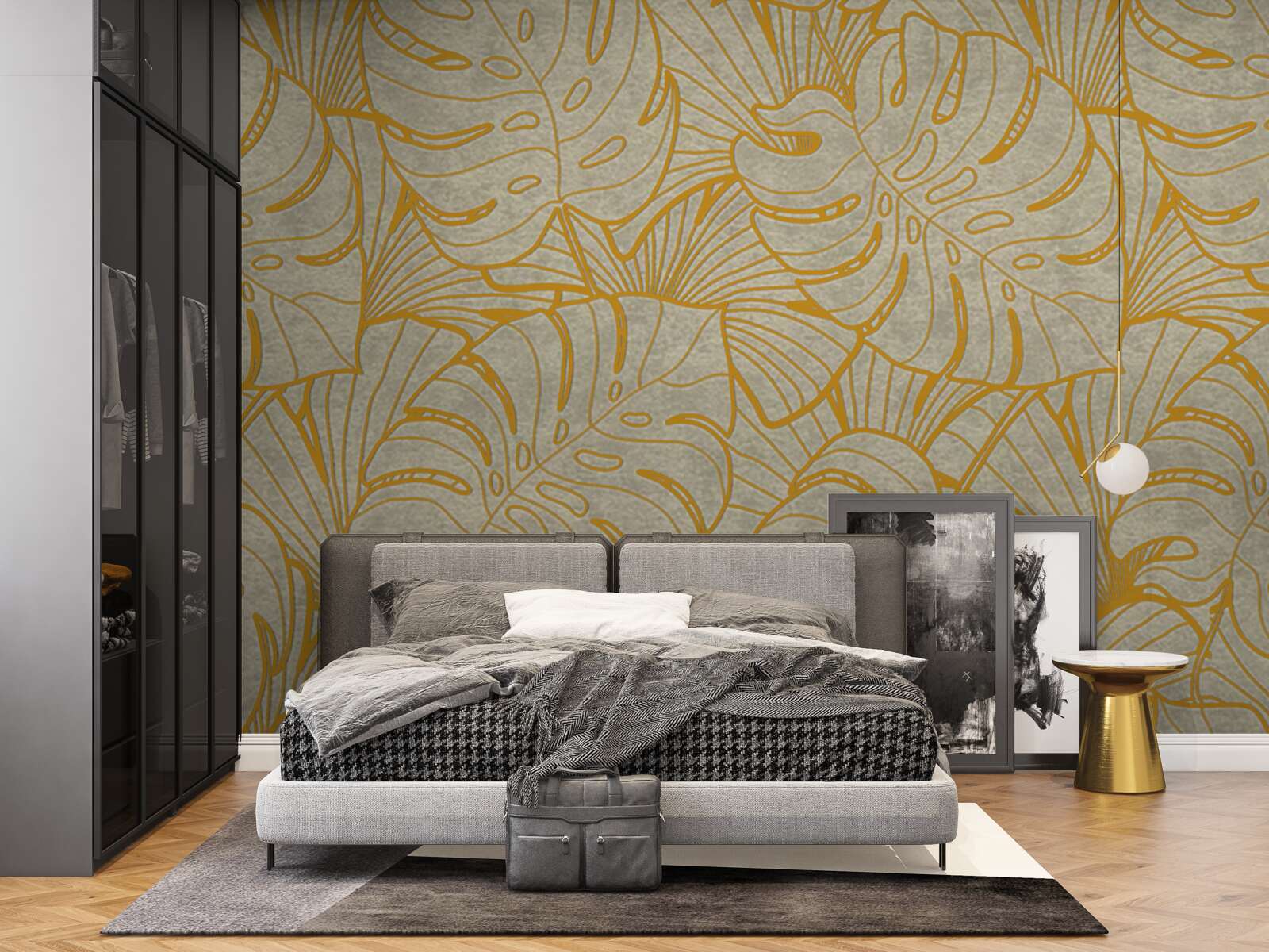 Papier peint les contours des grandes feuilles