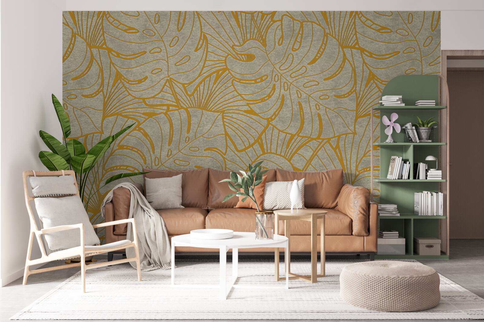 Papier peint les contours des grandes feuilles