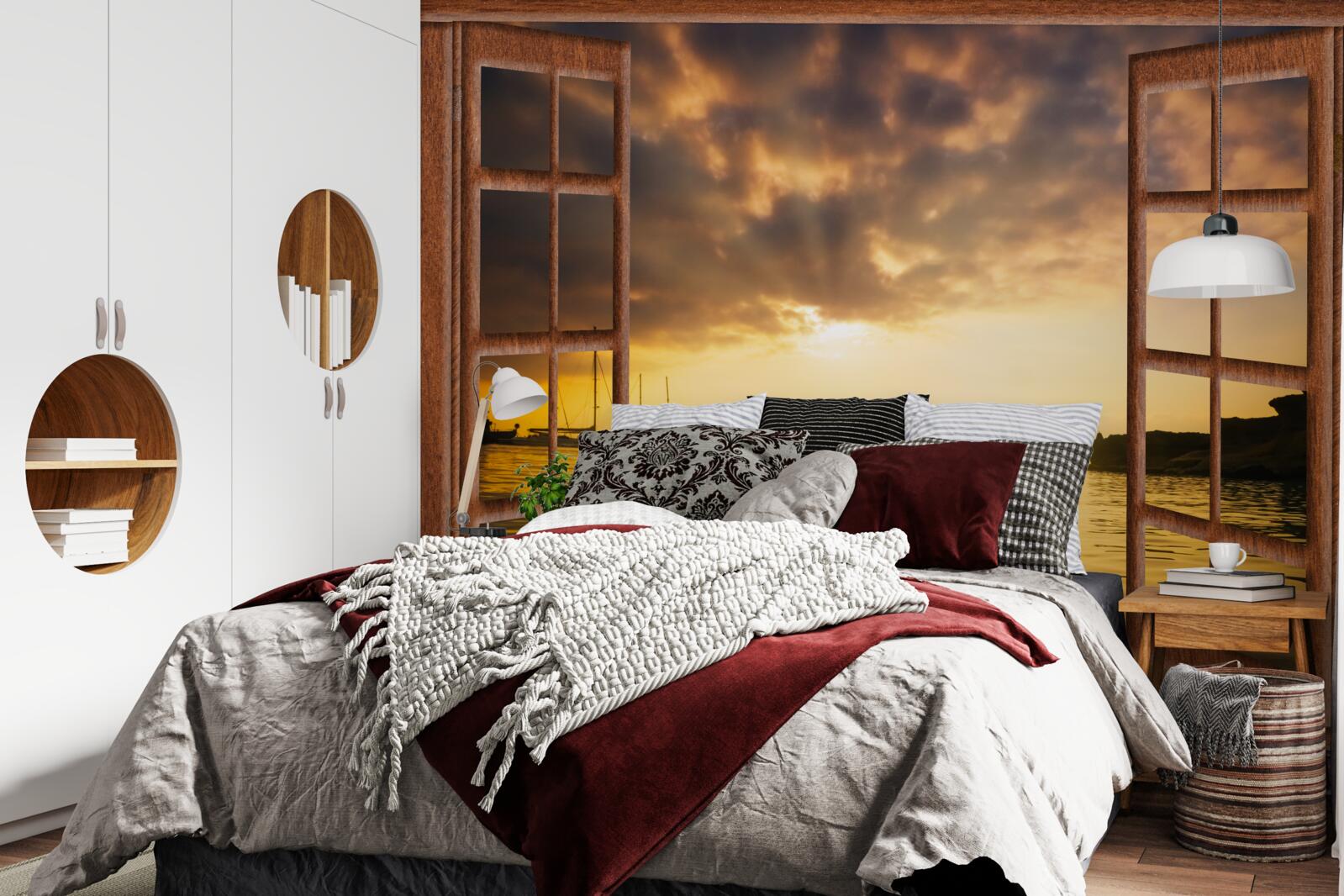 Papier peint magnifique paysage à l'extérieur de la fenêtre