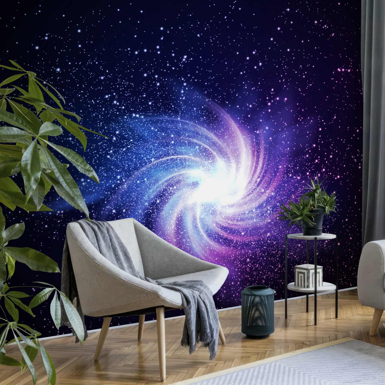 Papier peint un tourbillon dans l'espace parmi les étoiles