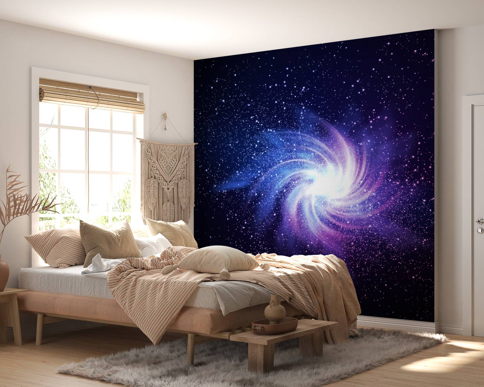 Papier peint un tourbillon dans l'espace parmi les étoiles