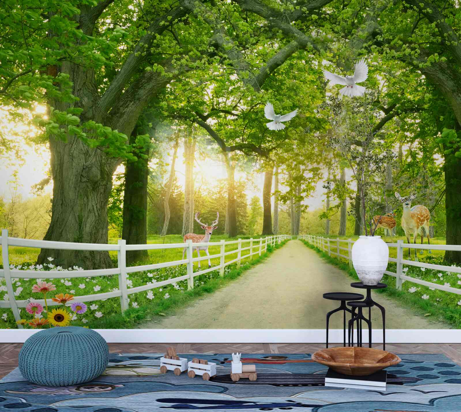 Papier peint un chemin pour des promenades romantiques