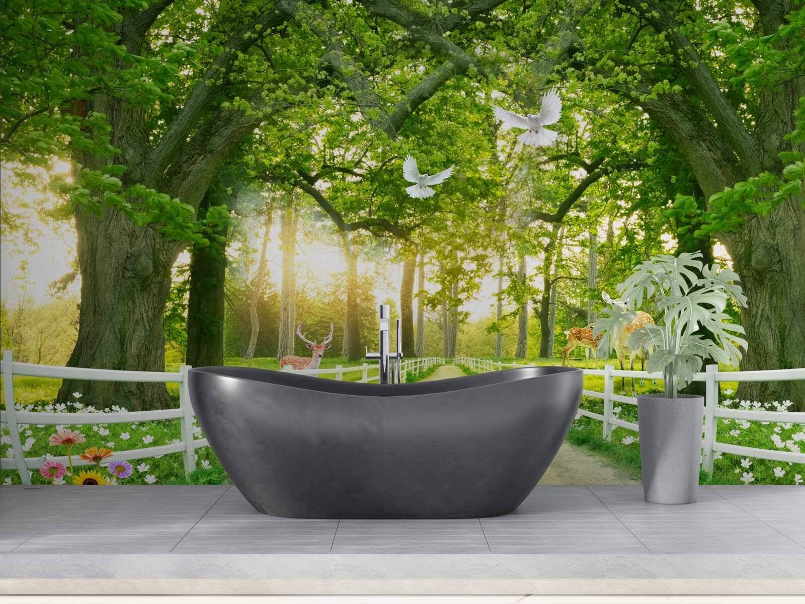 Papier peint un chemin pour des promenades romantiques