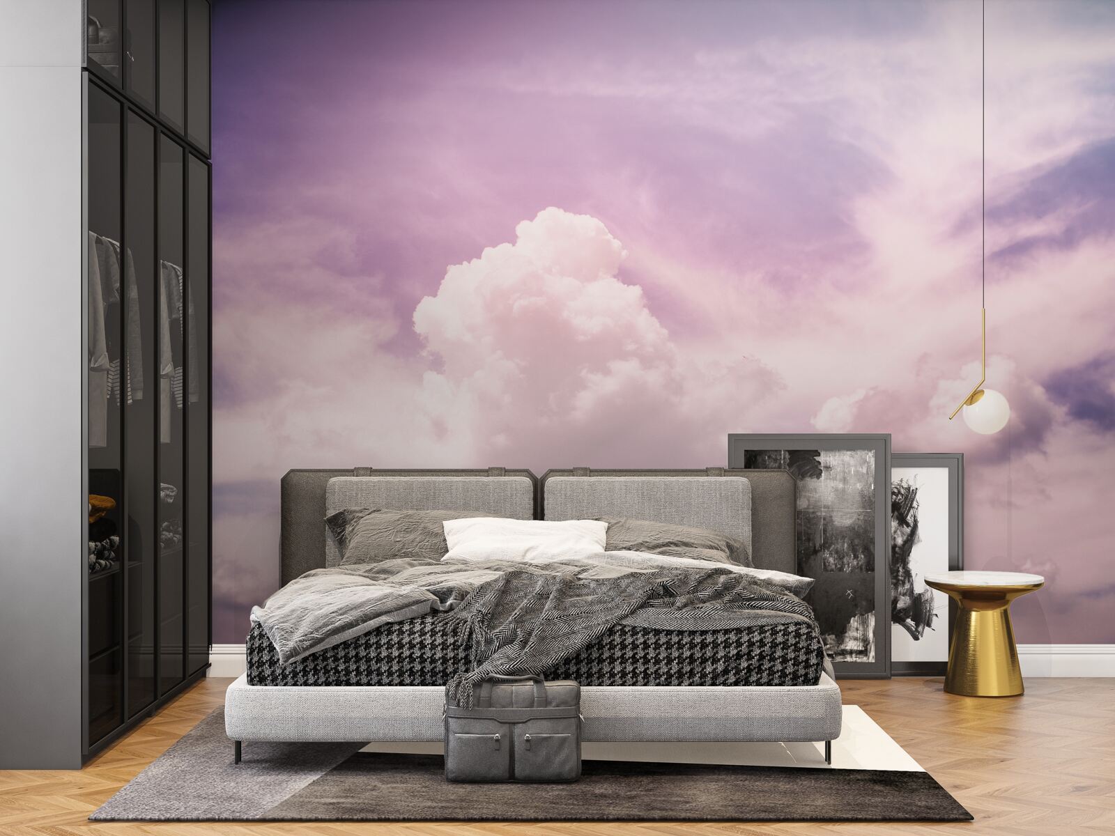 Papier peint ciel doux avec nuages