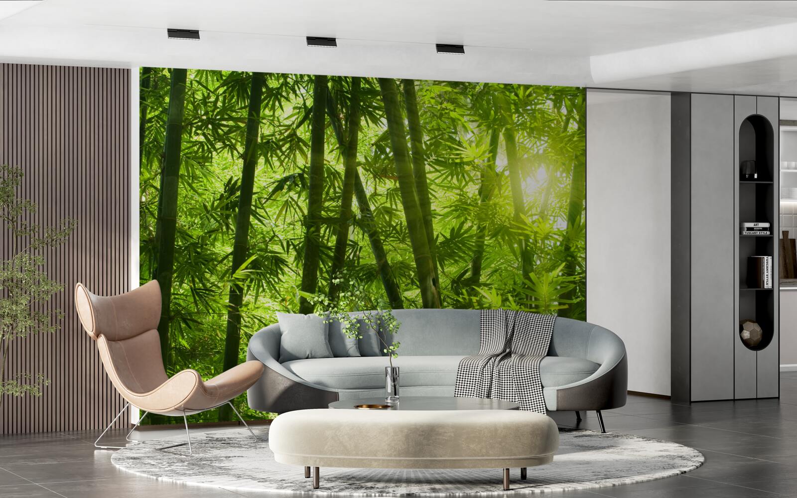 Papier peint le soleil tente de pénétrer dans la forêt dense