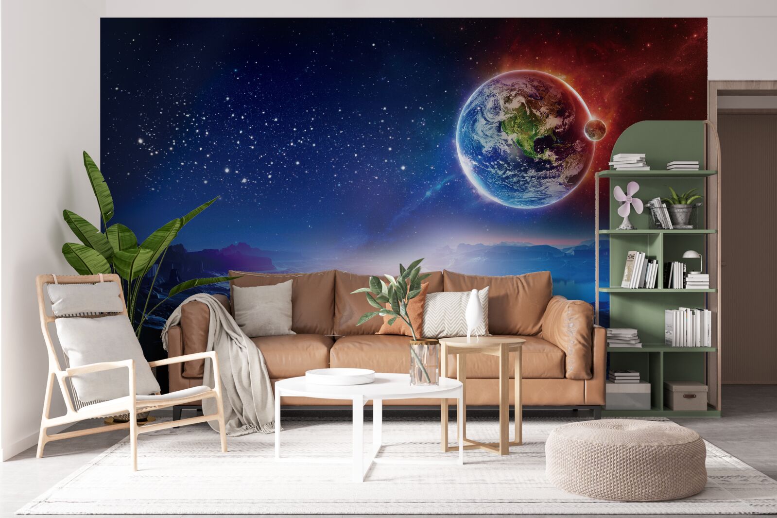 Papier peint vue de la terre depuis une autre planète