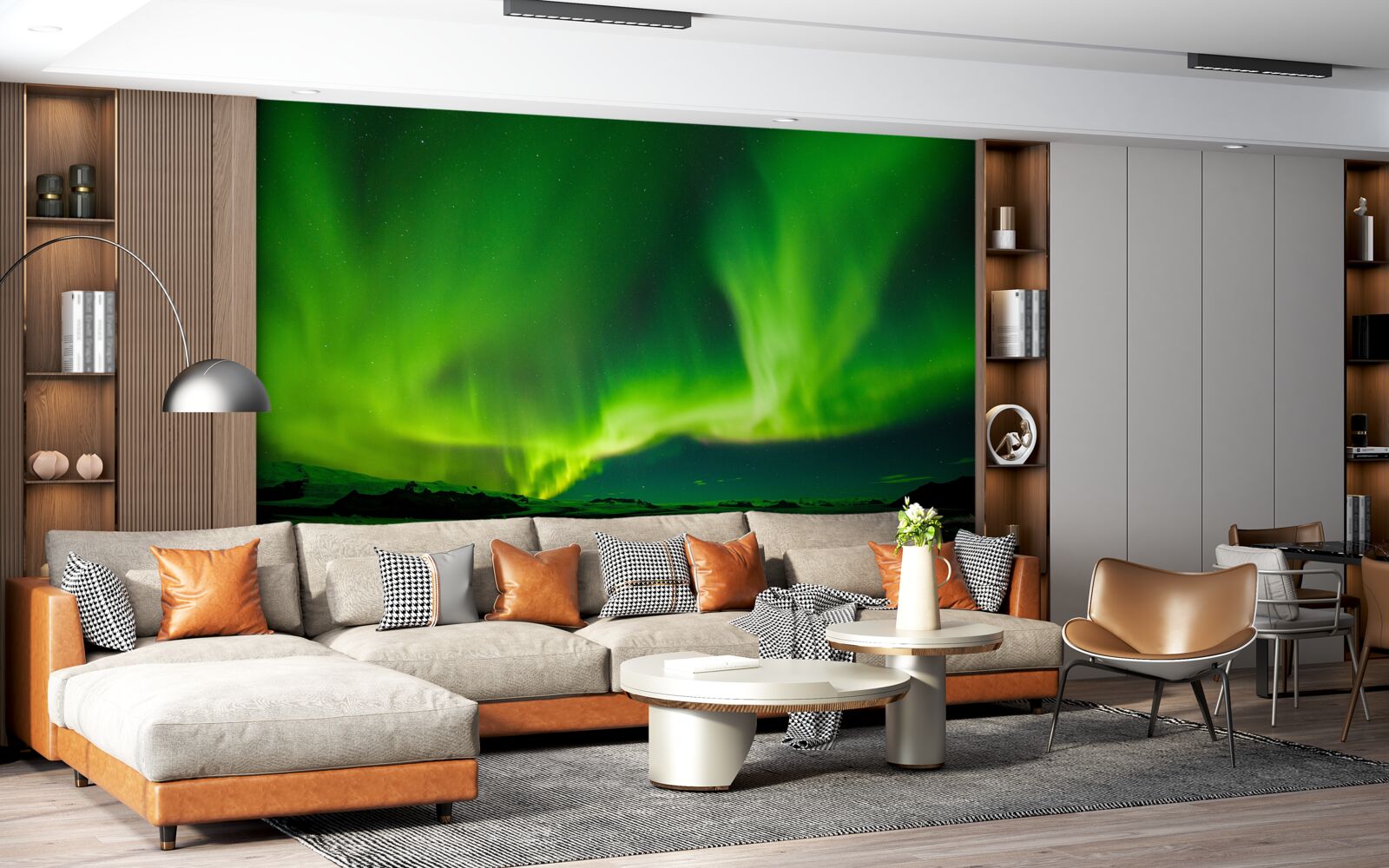Papier peint des aurores boréales d'une beauté captivante