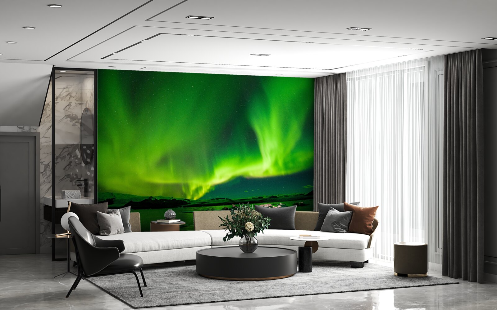 Papier peint des aurores boréales d'une beauté captivante