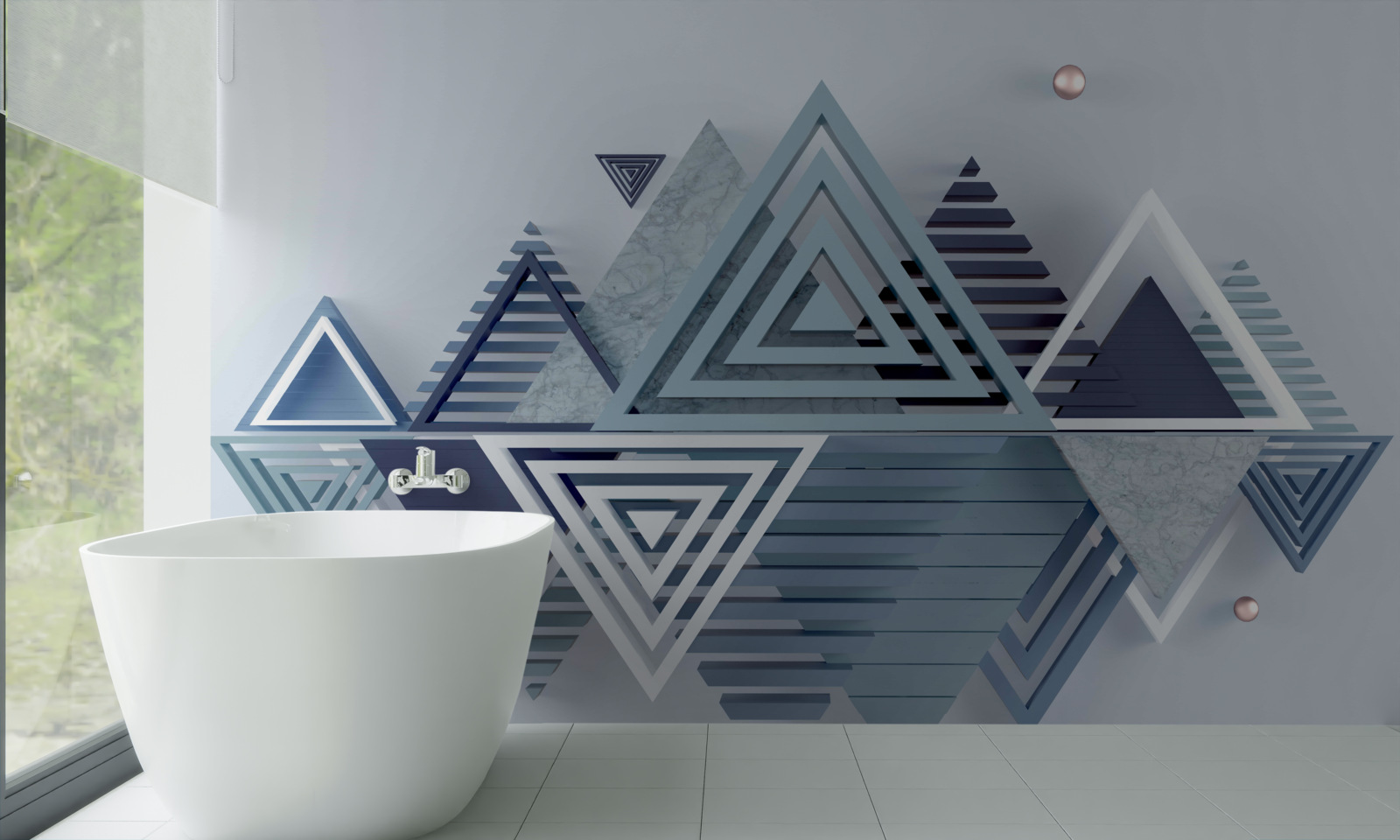 Papier peint formes triangulaires colorées et abstraites