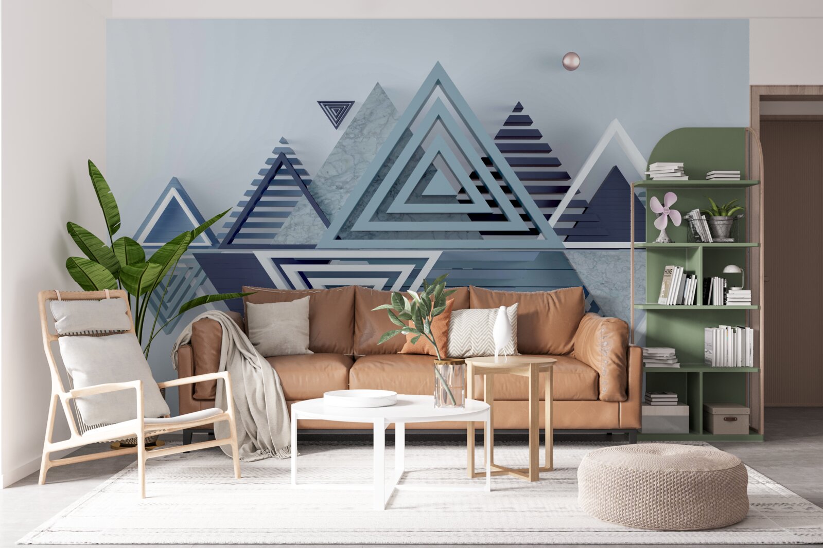 Papier peint formes triangulaires colorées et abstraites