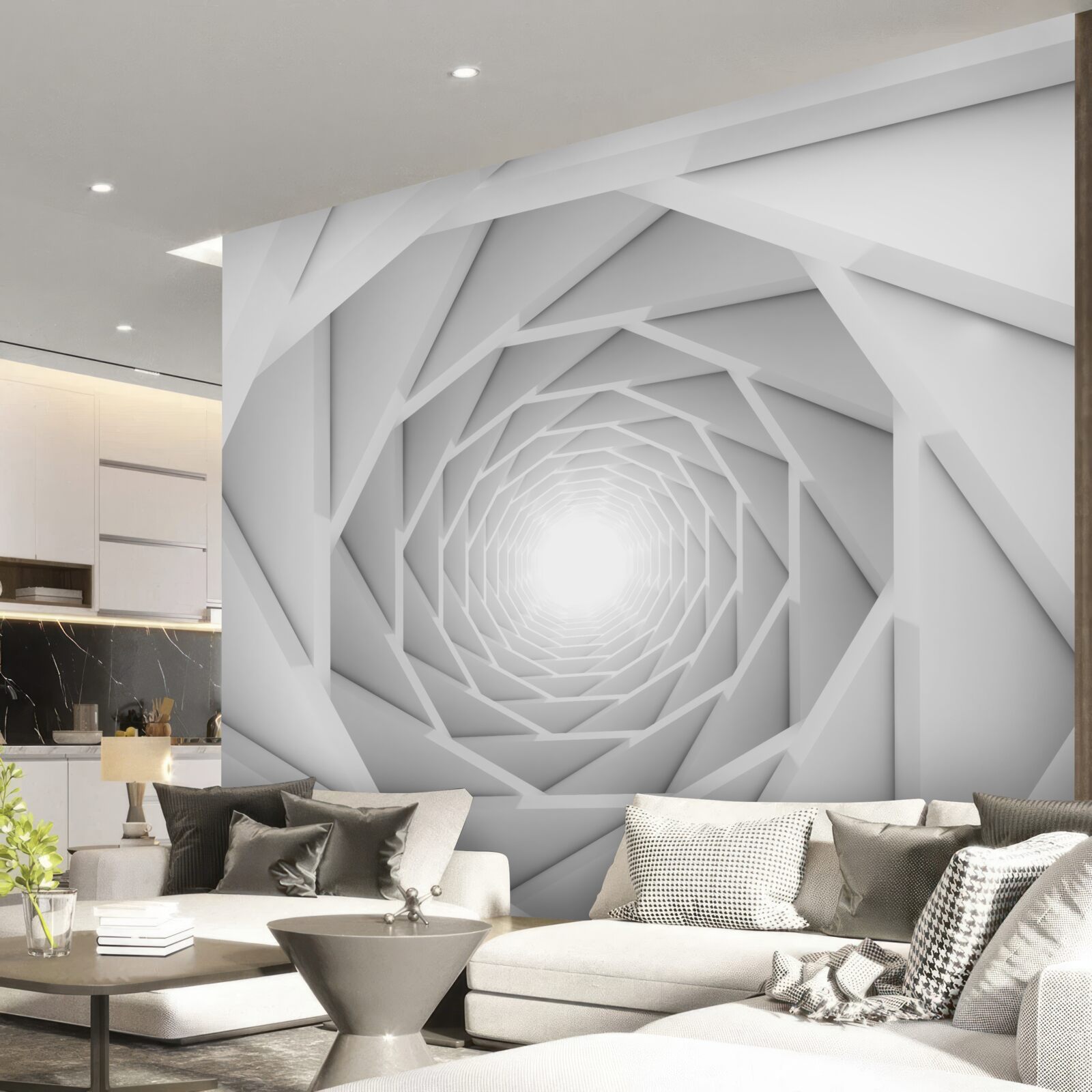 Papier peint passage sinueux et dégagé