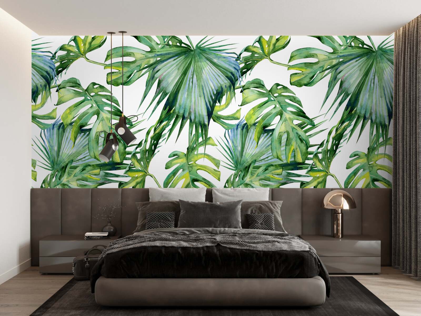 Papier peint grande variété de plantes vertes