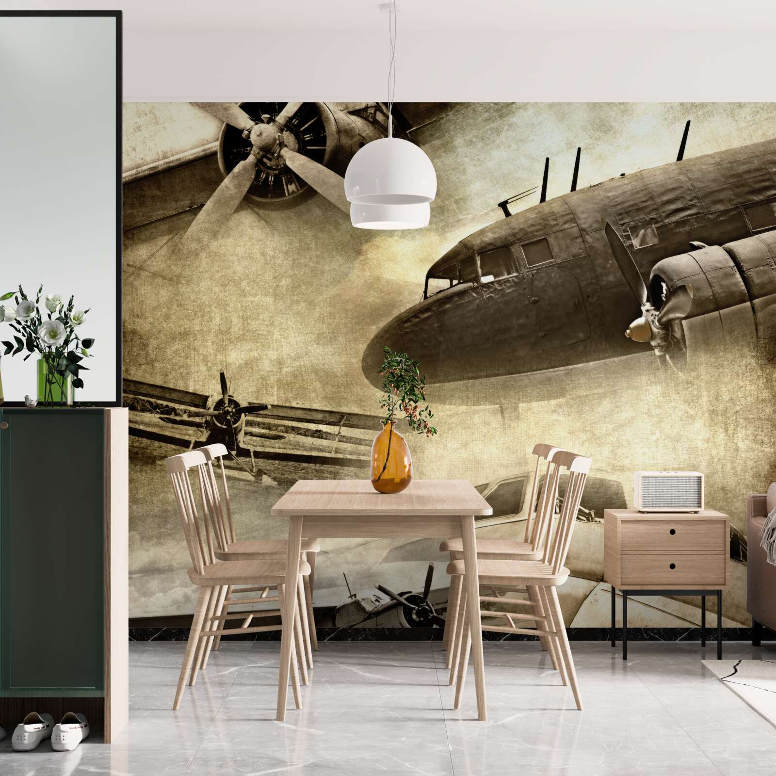 Papier peint aéronefs représentés