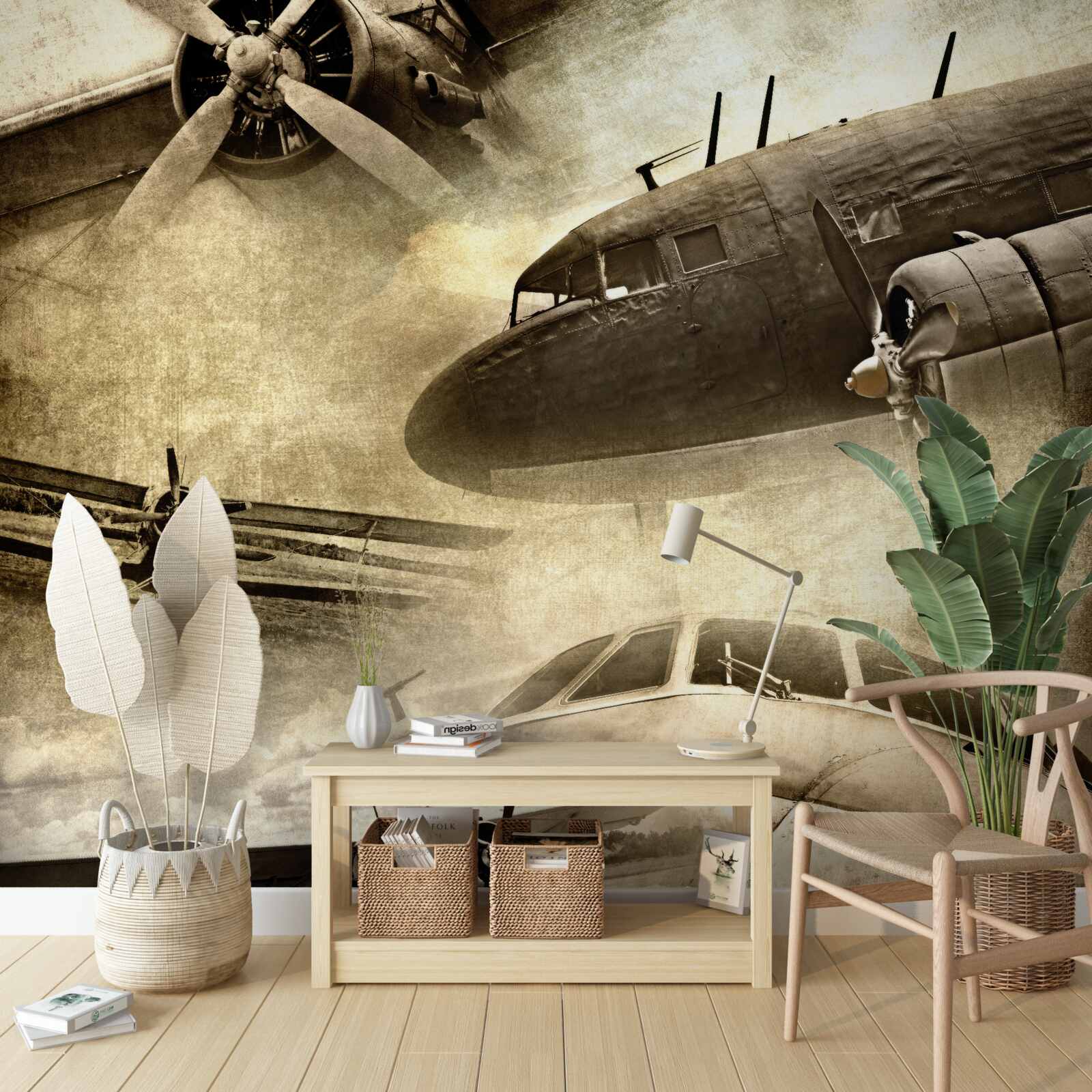 Papier peint aéronefs représentés