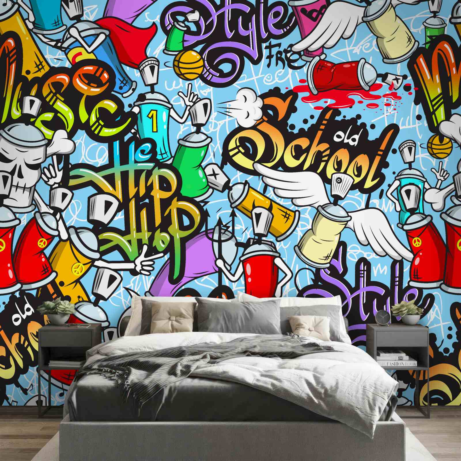 Papier peint graffiti en différentes couleurs