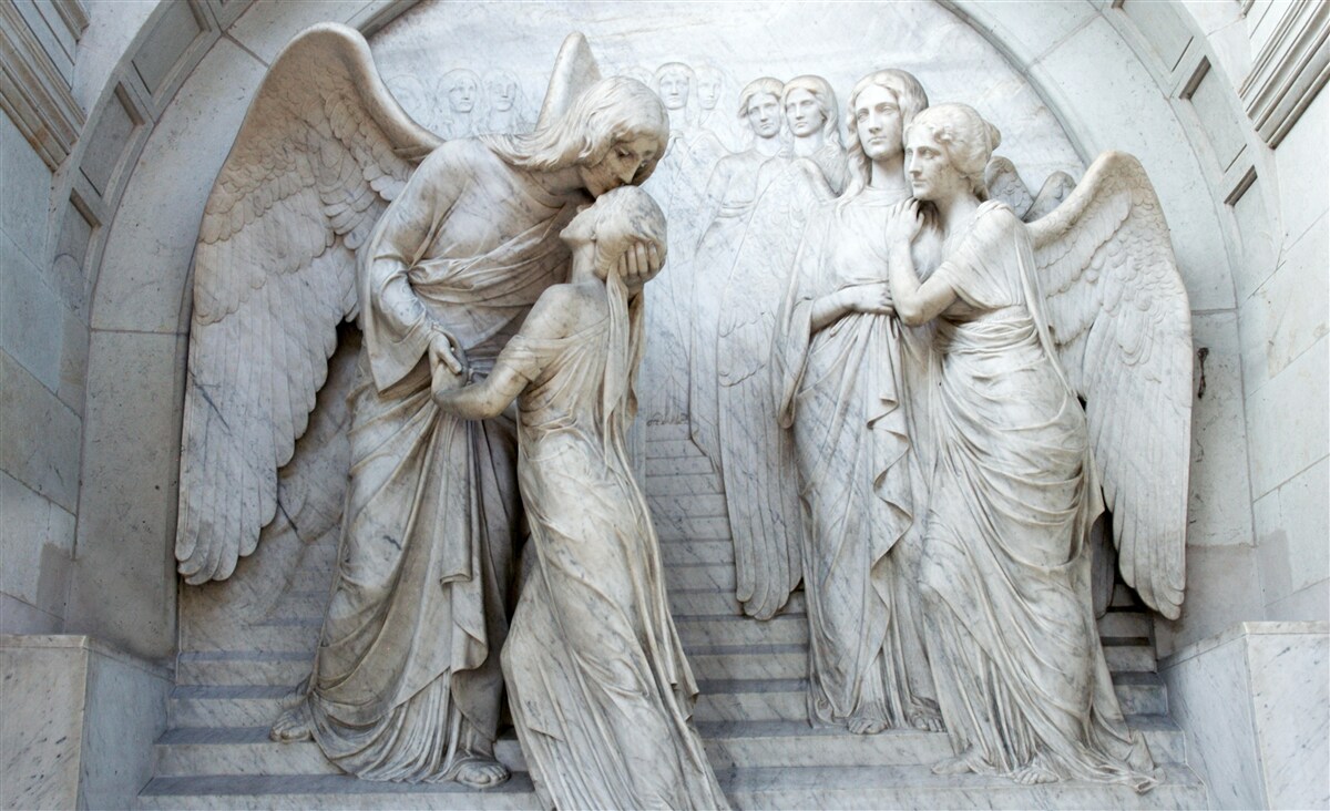 Papier peint composition de sculptures d'anges